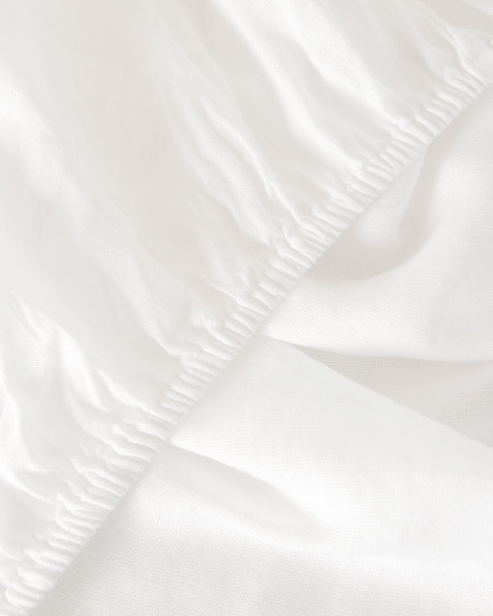 Foxford White Linen Blend Fitted Sheet