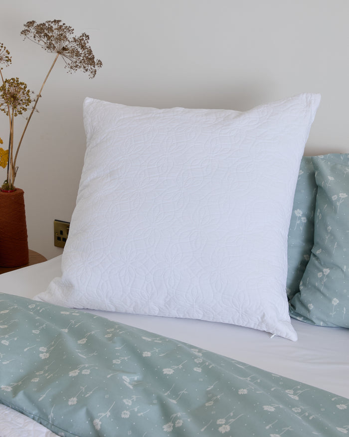 Foxford White Matelassé Cushion- Large