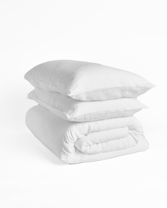 Foxford White Pure Linen Duvet Set