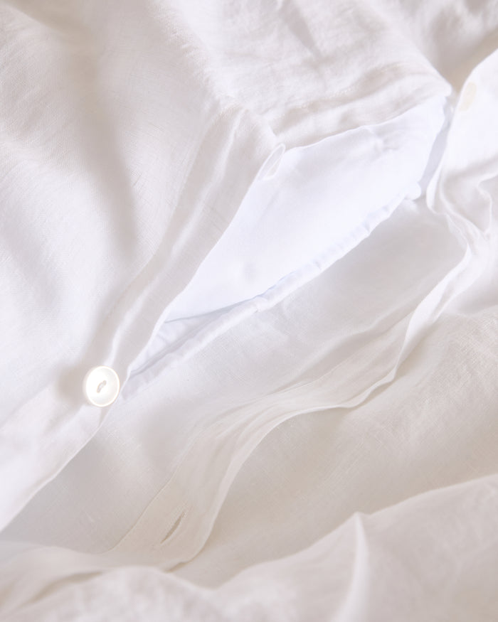 Foxford White Pure Linen Duvet Set