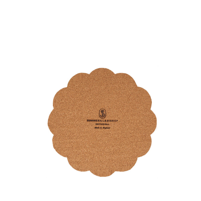 'Fraises des Bois' Scalloped Cork-backed Placemat, 34cm