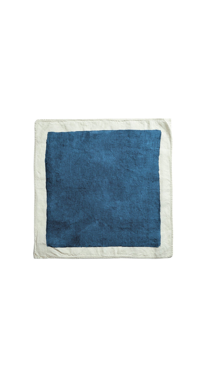 'Full Field' Linen Napkin in Midnight Blue, 50x50cm