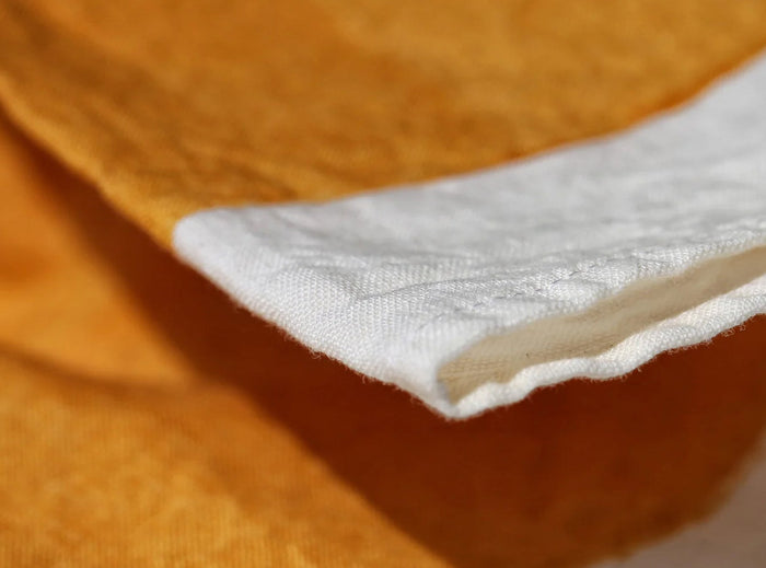 'Full Field' Linen Napkin in Mustard Yellow, 50x50cm