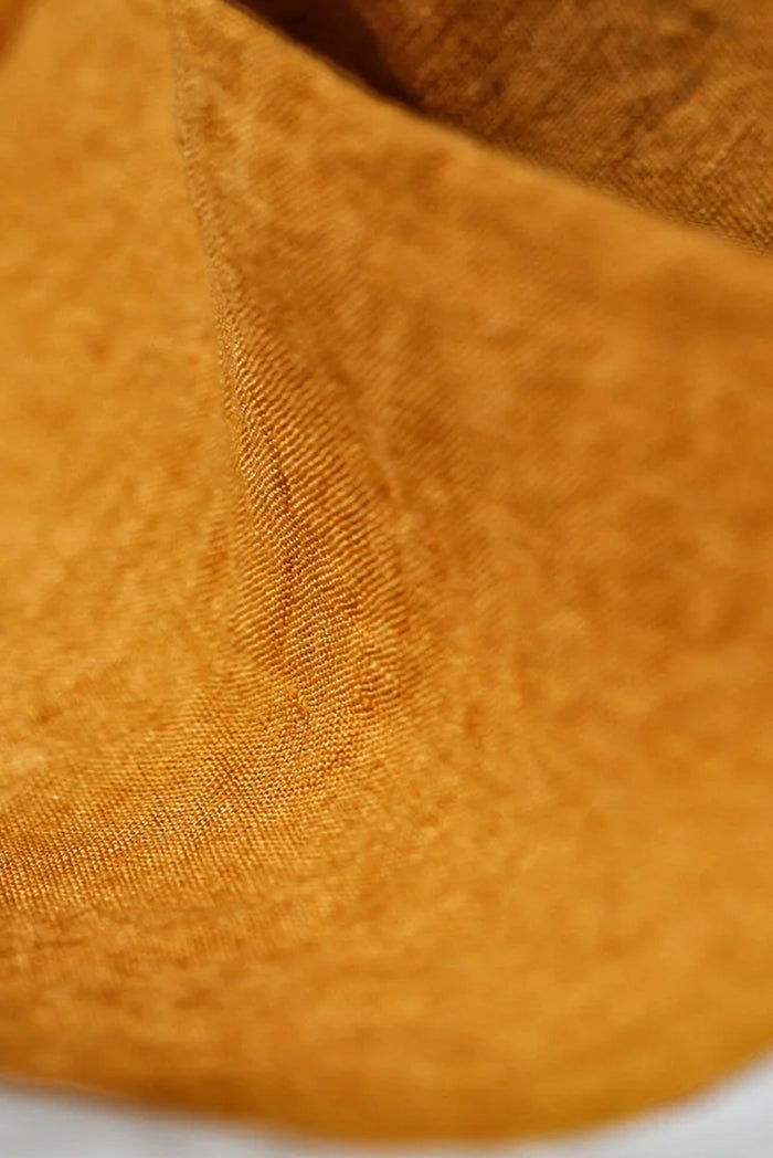 'Full Field' Linen Napkin in Mustard Yellow, 50x50cm