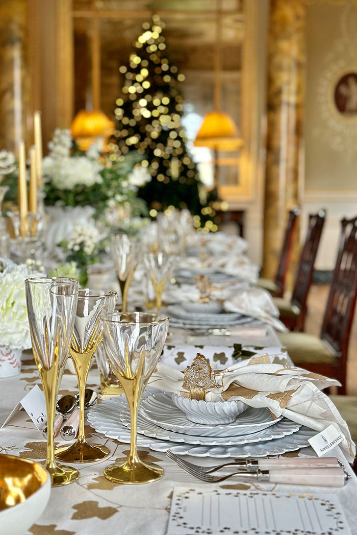 'Ivy' Table Menu in Gold, Set of 12