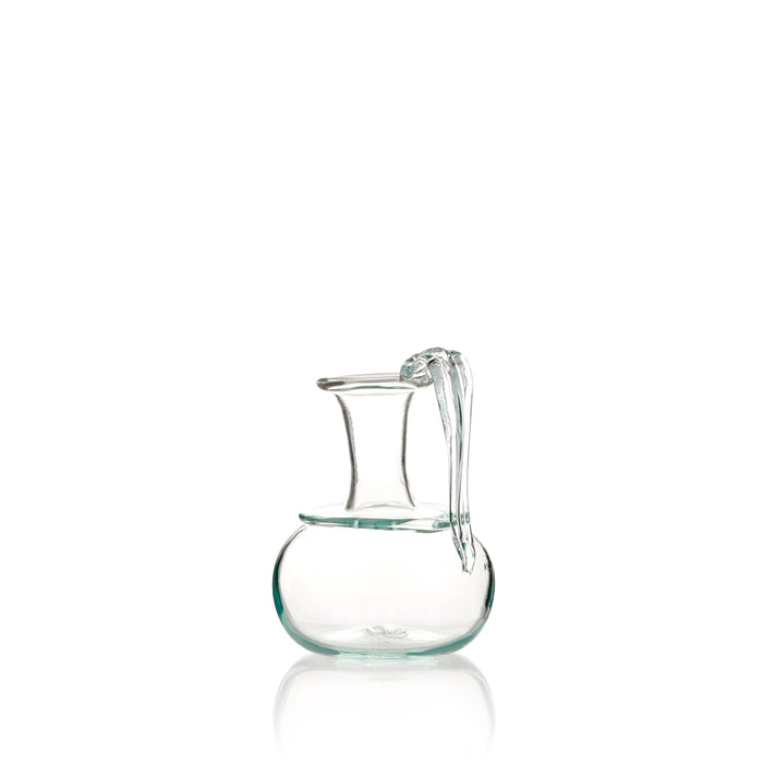 'Le Pichet' Handblown Recycled Glass Pitcher in Clear Glass, 12cm