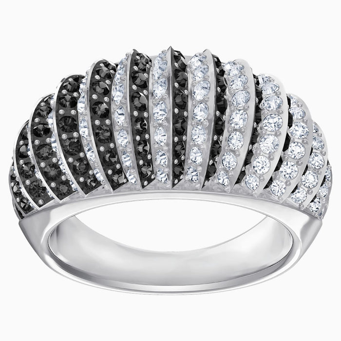 LUXURY:RING DOMED JET/CRY/RHS 55