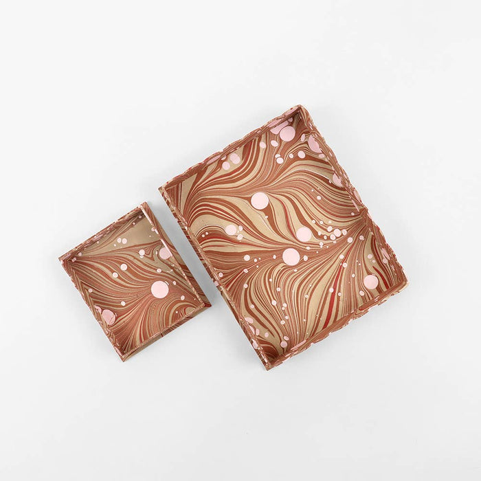 Marbled Scallop Desk Tray Set - Ochre Whirl