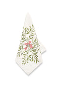 'Mistletoe Kiss' Linen Napkin, 50x50cm