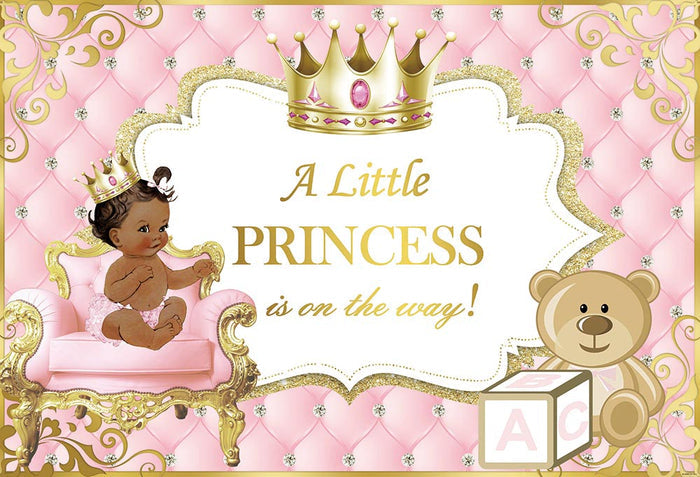 Mocsicka A Little Princess is on the Way Baby Shower Backdrop-Mocsicka Party