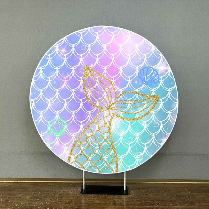 Mocsicka Golden Mermaid Theme Round Cover-Mocsicka Party