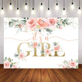 Mocsicka Spring Floral It's a Girl Baby Shower Backdrop-Mocsicka Party