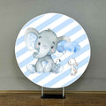 Mocsicka Stripes and Baby Elephant Round Cover-Mocsicka Party