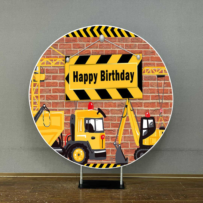 Mocsicka Traffic Theme Happy Birthday Round Cover-Mocsicka Party