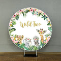 Mocsicka Wild Two Animals and Flowers Birthday Round Cover-Mocsicka Party