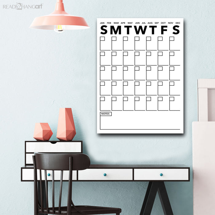 Modern Dry Erase Monthly Calendar on ArtPlexi