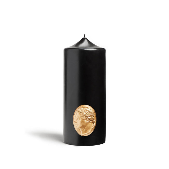 'Napoleon' Imperial Cameo Pillar Candle in Black, 25cm by Trudon