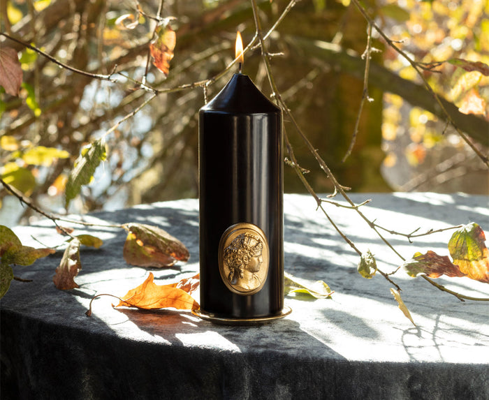 'Napoleon' Imperial Cameo Pillar Candle in Black, 25cm by Trudon