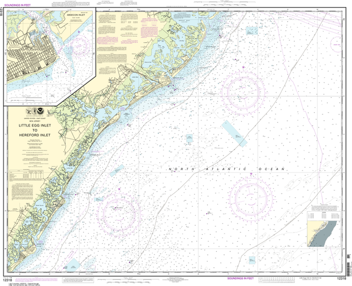 NOAA Print-on-Demand Charts US Waters-Little Egg Inlet to Hereford Inlet;Absecon Inlet-12318