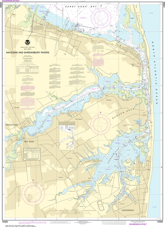 NOAA Chart 12325: Navesink And Shrewsbury Rivers