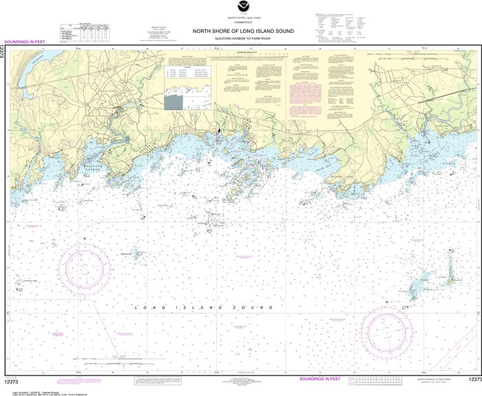 NOAA Print-on-Demand Charts US Waters-North Shore of Long Island Sound Guilford Harbor to Farm River-12373