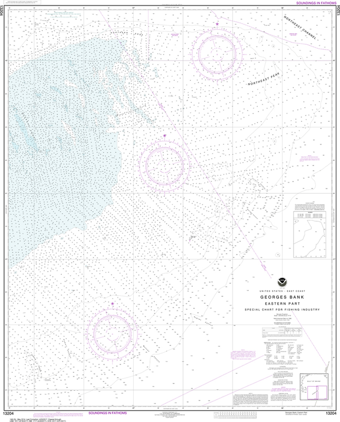 NOAA Chart 13204: Georges Bank - Eastern Part