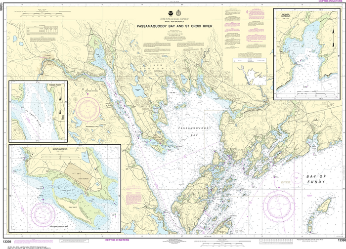 NOAA Chart 13398: Passamaquoddy Bay and St. Croix River, Beaver Harbor, Saint Andrews, Todds Point