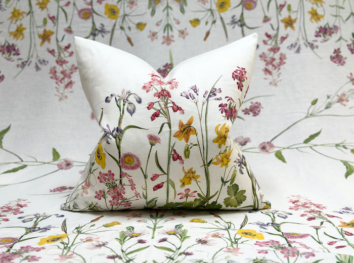 'Our June' Floral Linen Cushion Cover, 50X50cm