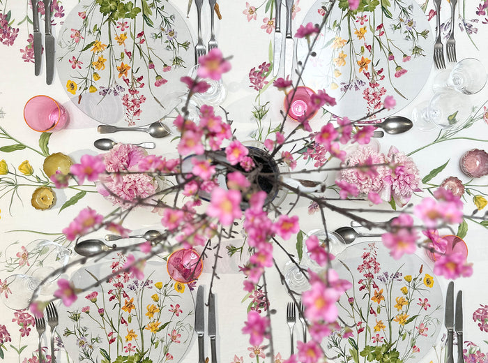 'Our June' Floral Round Cork-Backed Placemat, 34cm