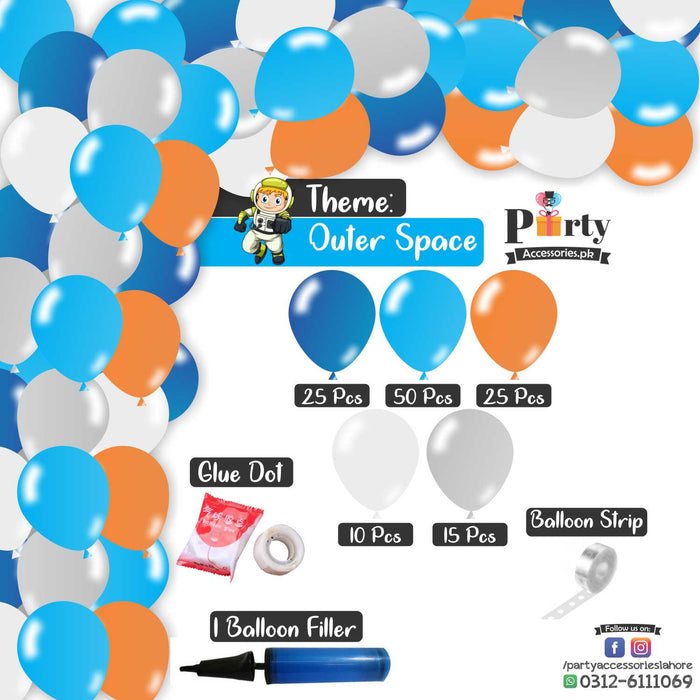 Balloon Arch Set Garland kit 150 balloons in Outer space theme colors
