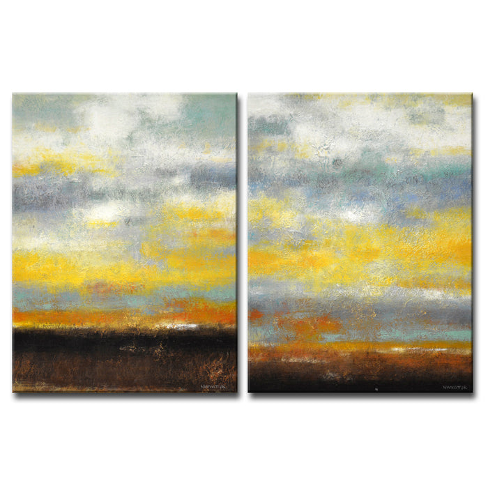 Painted Sunset No. 1/2' Wrapped Canvas Wall Art Set