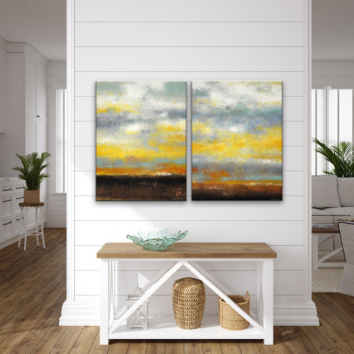 Painted Sunset No. 1/2' Wrapped Canvas Wall Art Set