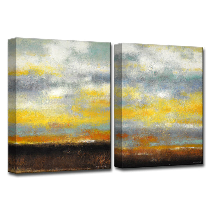 Painted Sunset No. 1/2' Wrapped Canvas Wall Art Set