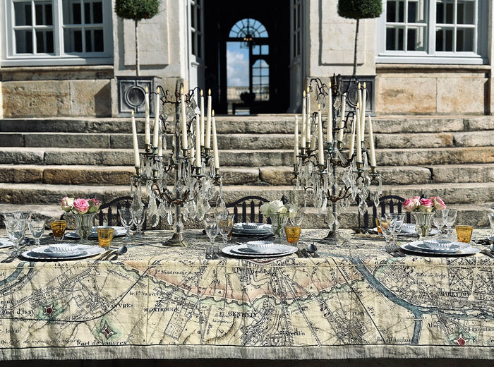 'Paris Map' Linen Napkin, 50x50cm