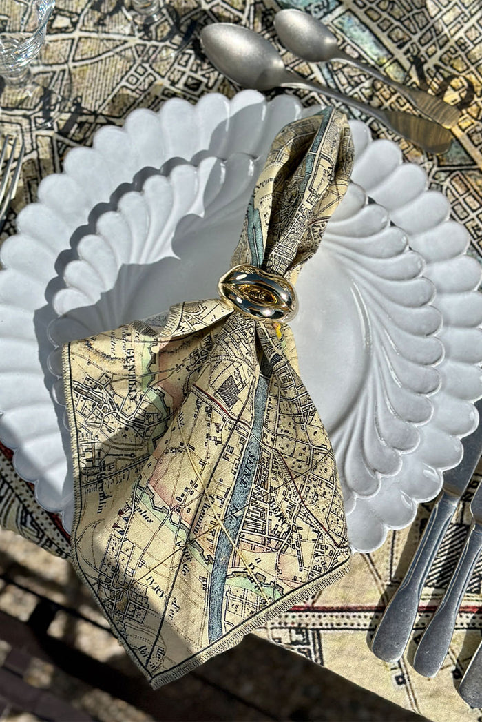 'Paris Map' Linen Napkin, 50x50cm