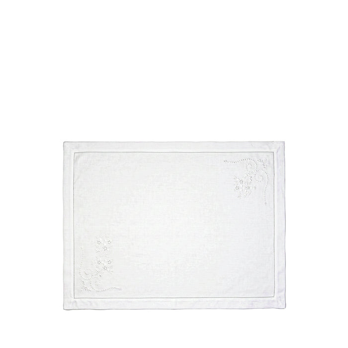 'Petit Bouquet' Embroidered Cotton Placemat, 35cm x 50cm