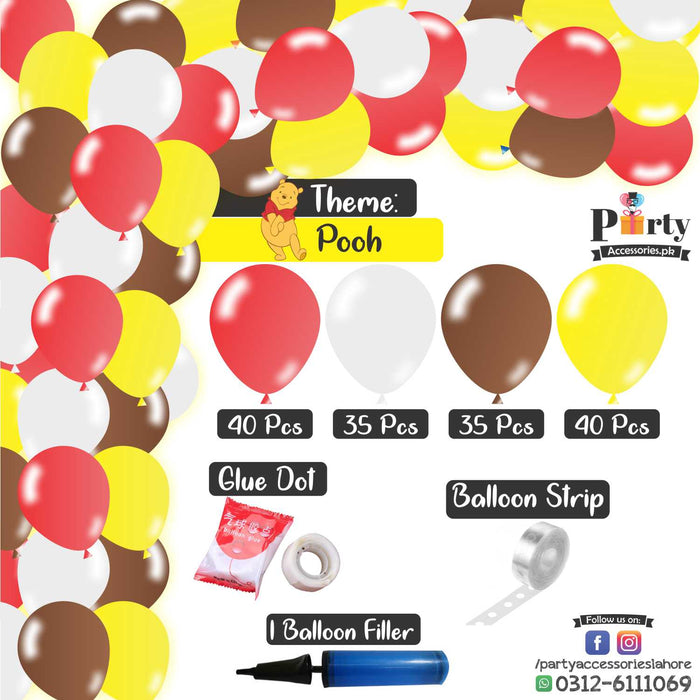 Balloon Arch Set Garland kit 150 balloons in Pooh theme colors