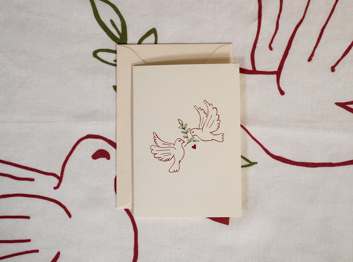 'Red Doves' Greeting Card, 15cm x 10cm (A6)