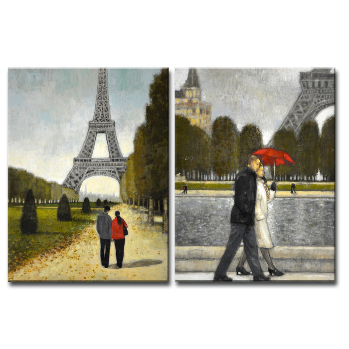 Romantic Stroll No. 1/2' 2 Piece Wrapped Canvas Wall Art Set