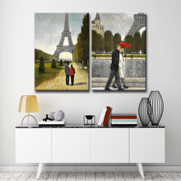 Romantic Stroll No. 1/2' 2 Piece Wrapped Canvas Wall Art Set