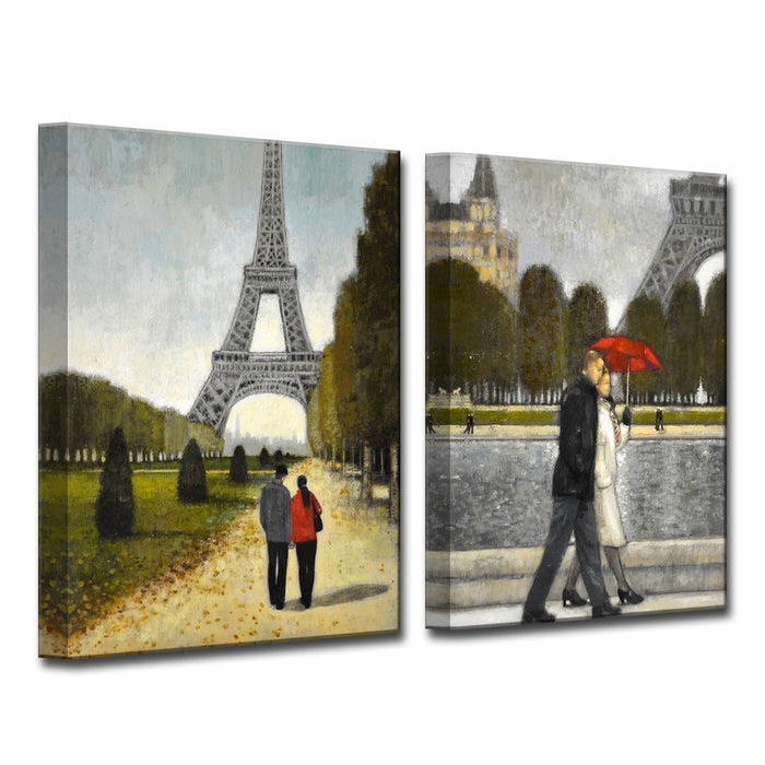 Romantic Stroll No. 1/2' 2 Piece Wrapped Canvas Wall Art Set
