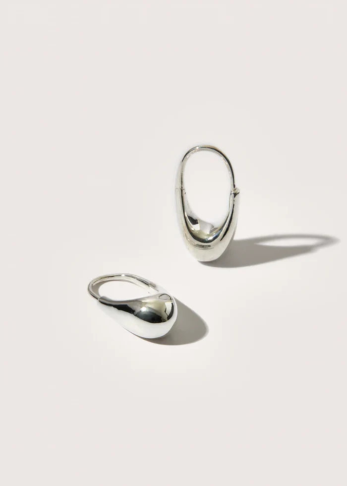 Roscida Silver Drop Hoops