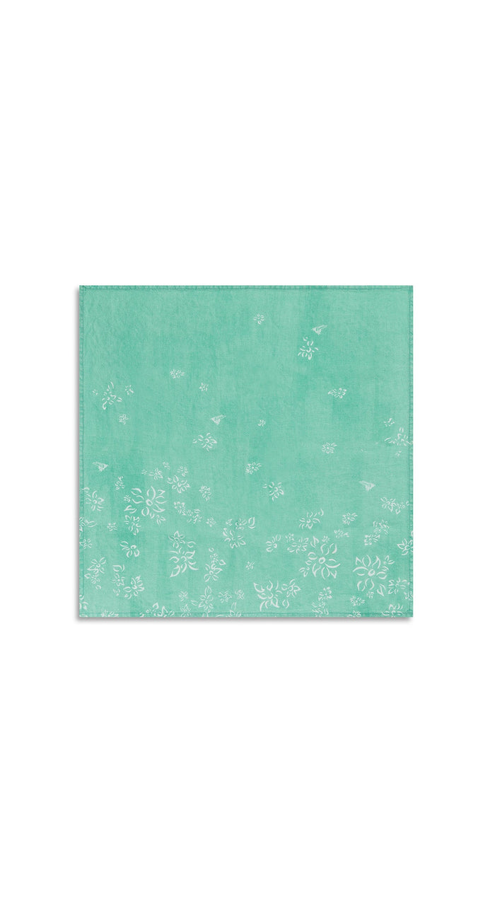 'S&Bee Falling Flower' Linen Napkin in Celadon Blue, 50x50cm