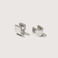 Silver Chunky Square Huggie Earrings