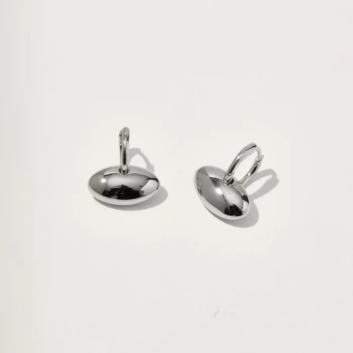 Silver Pebble Hoops