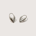 Silver Roscida Heart Hoops