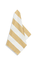 'Stripe' Screen Printed Linen Napkin in Gold, 50x50cm