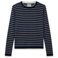 Striped Double Trim Crew Jumper / Navy