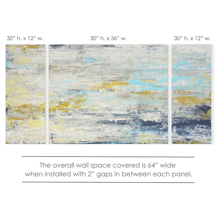 'Surf and Sound  No. 1/2/3' 3 Piece Wrapped Canvas Wall Art Set