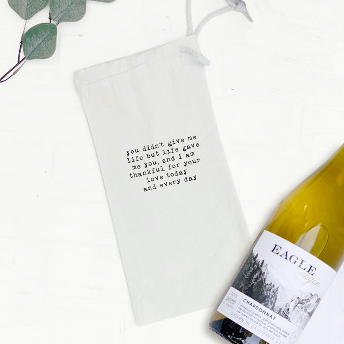 Thank You Mom - Mother's Day Canvas Wine Bag